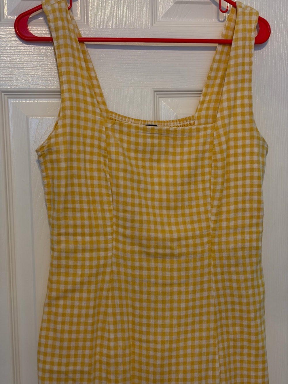 Old Navy Yellow Gingham Square Neck Tank